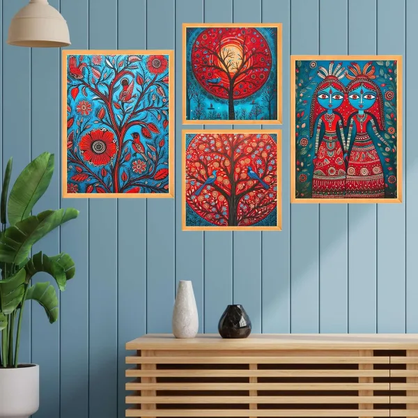 Wall Paintings Set of Four for Wall Dacoration Large Framed Wall Paintings