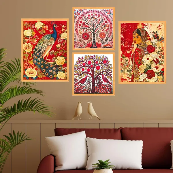 Wall Paintings Set of Four for Wall Dacoration Large Framed Wall Paintings