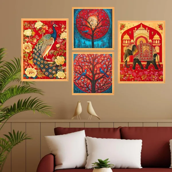 Wall Paintings Set of Four for Wall Dacoration Large Framed Wall Paintings