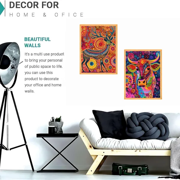 Set of Two Large Framed Wall Paintings Home Decor Art