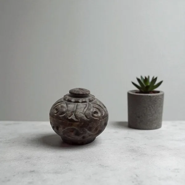 Jaali Marble Round Box 3 Decorative Storage for Home