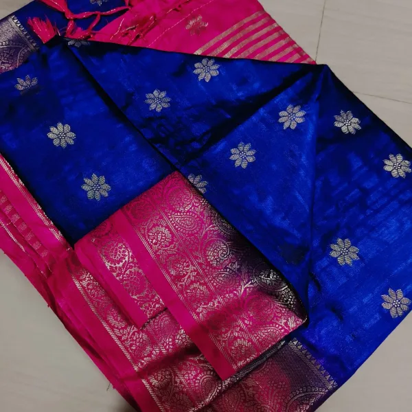 Pure Matka Tushar Handwoven Saree All Body Ethnic Pattern