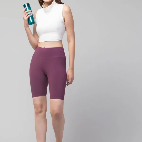 Women’s Fancy Solid Shorts – Yoga, Gym, Cycling & Activewear