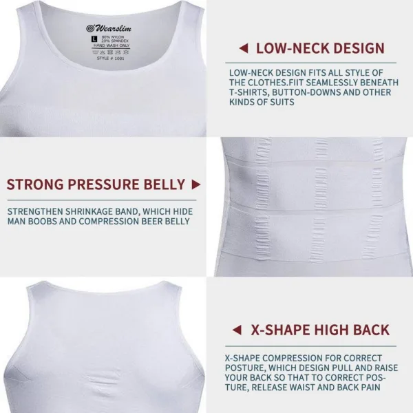 Premium Men’s Slimming Body Shaper Vest | Abs & Abdomen Compression Tummy Tucker | Stretchable Slim Fit Vest