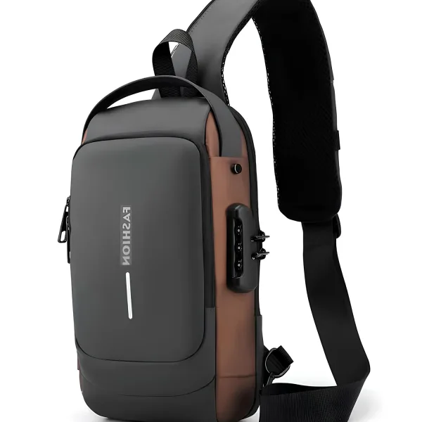 Waterproof Polyester Slim Unisex Crossbody Sling Bag Chest Anti-Theft Backpack for Men & Women | Shoulder Bag | Travel Handbag with Hard Shell Password Lock | Crossbody Backpack for Hiking, Cycling, Travel