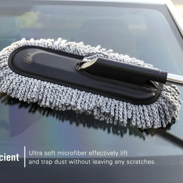Microfiber Car Cleaning Brush – Multipurpose Mop Duster with Expandable Handle, Long-Handled Car Wash Brush for Home, Kitchen, Office