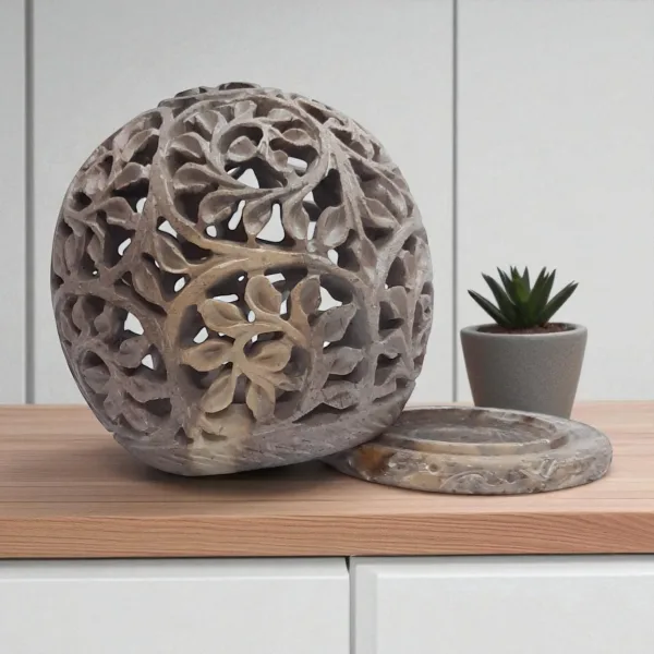 Tealight Globe Marble Holder Decorative Candle Accessory for Home