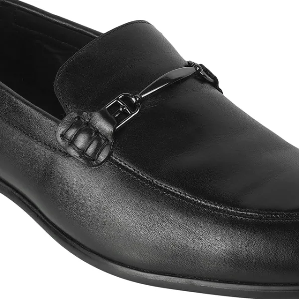 Mens Regalé Black Leather Loafers