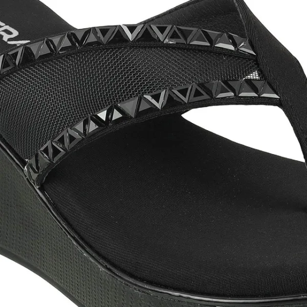 Womens Studded Wedge Flip-Flops
