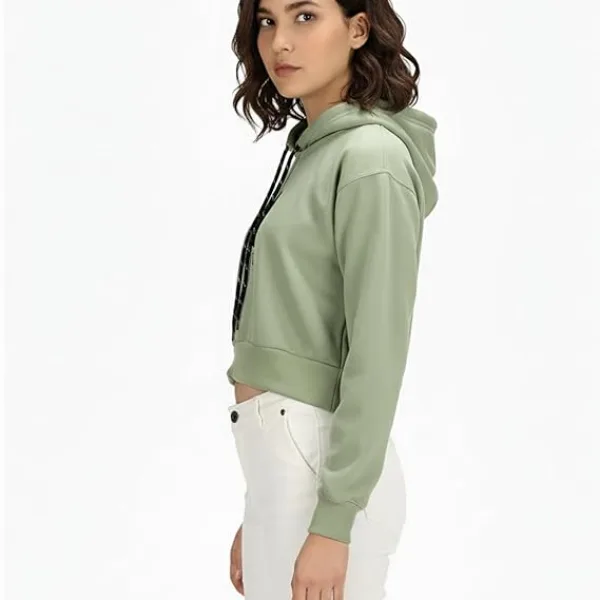 Women's Crop Hoodie Long Sleeve Drawstring Cotton Regular Hooded I Hoodie for Girls and Womens Sweatshirt