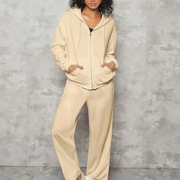 Women Hooded Neck Full Zip Sweatshirt Winter Jacket