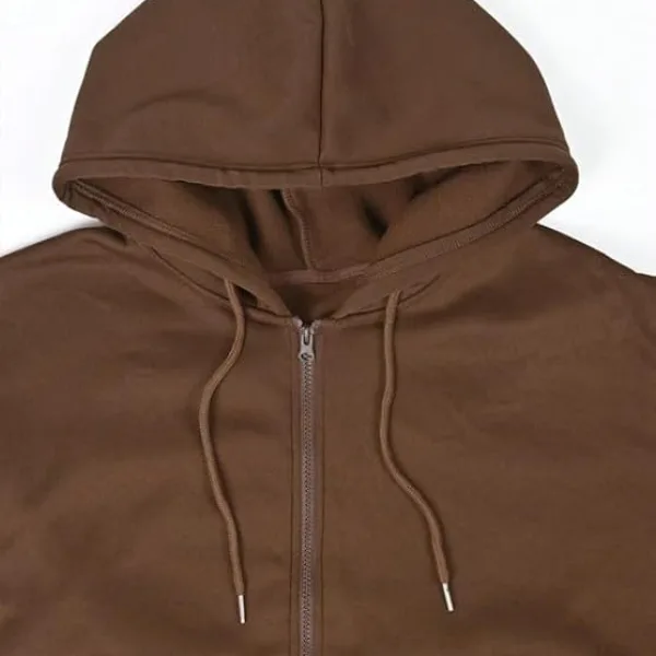 Women's Polycotton Fleece Plain Hooded Neck Full Zipper Winter Jacket Sweatshirts Casual Hoodie with Kangaroo Pocket