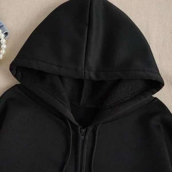 Women’s Polycotton Fleece Plain Full-Zip Hooded Winter Sweatshirt | Kangaroo Pocket | Casual Warm Outerwear