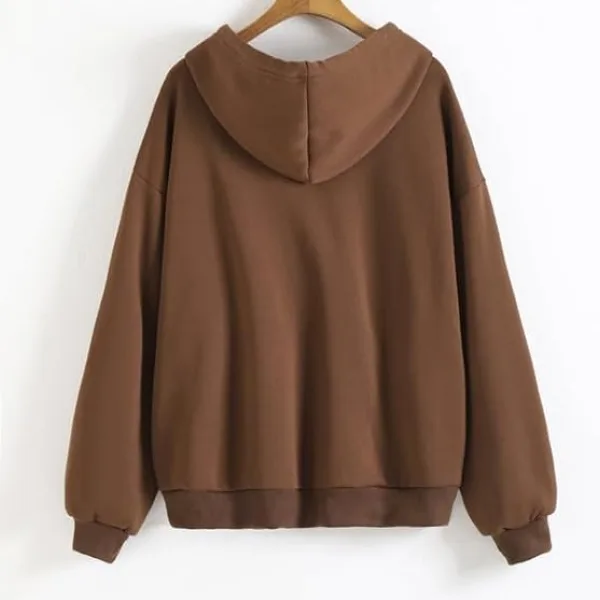 Women’s Polycotton Fleece Plain Full-Zip Hooded Winter Sweatshirt | Kangaroo Pocket | Casual Warm Outerwear