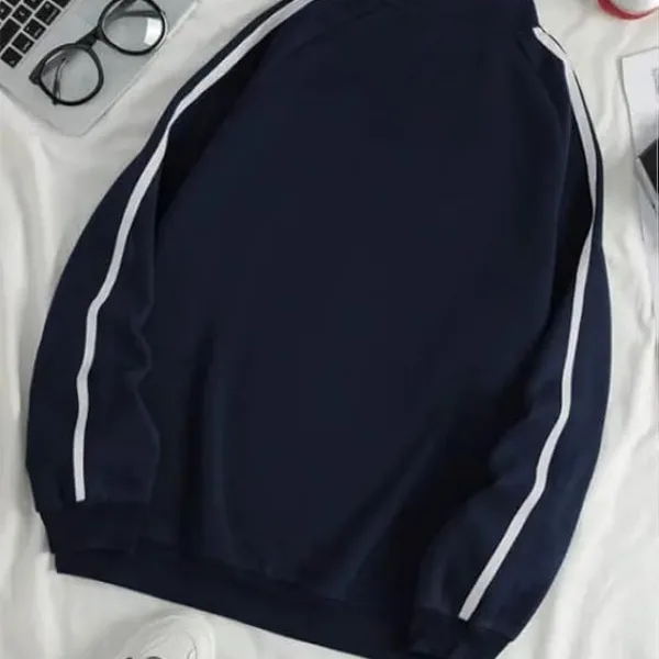 Men’s Collar Chain Cotton Fleece Sweatshirt | Warm Hoodie for Gym, Travel & Casual Winter Wear