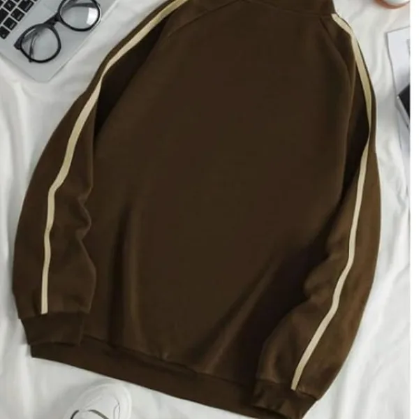 Men’s Collar Chain Cotton Fleece Sweatshirt | Warm Hoodie for Gym, Travel & Casual Winter Wear