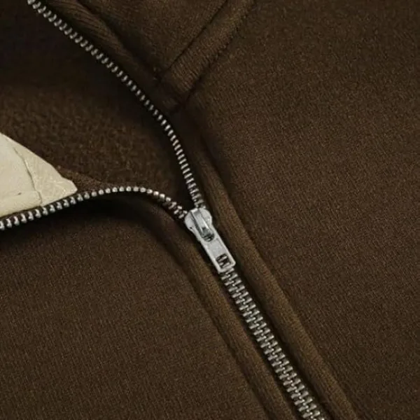 Men’s Collar Chain Cotton Fleece Sweatshirt | Warm Hoodie for Gym, Travel & Casual Winter Wear