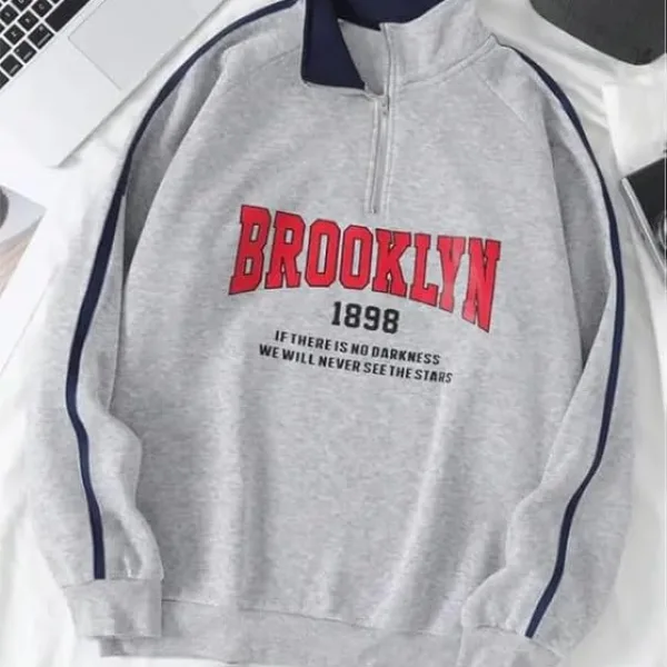 Men’s Collar Chain Cotton Fleece Sweatshirt | Warm Hoodie for Gym, Travel & Casual Winter Wear