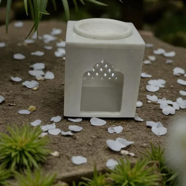 White Marble Tealight Holder And Camphor Diffuser