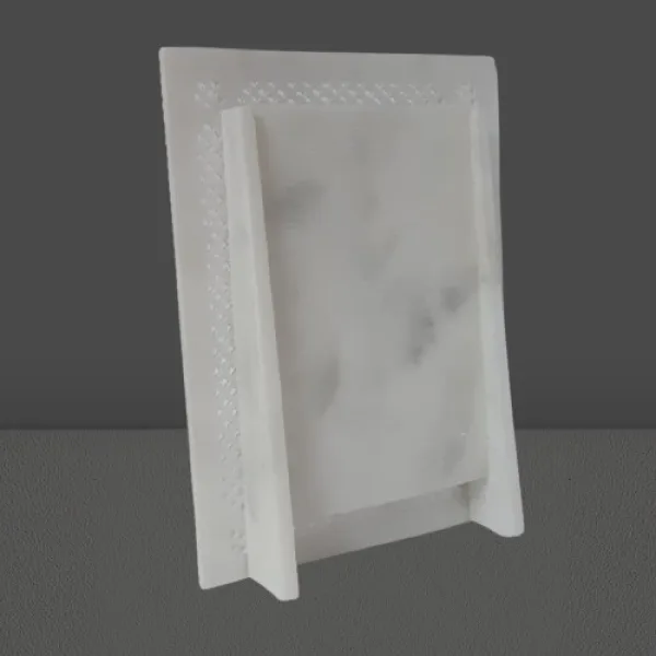 White Marble Photo Frame Elegant Handcrafted Home Decor