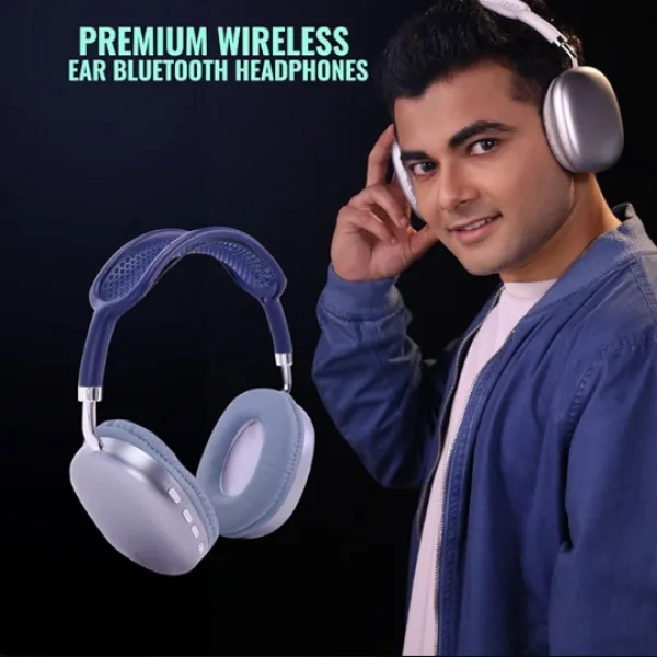 P9 Wireless, Bluetooth 5.1 Over Ear Stereo Headphones - Mic, Ergonomic Adjustable Design, 24 Hours Battery Life, Hi-Fi Sound, Wireless Headset for Music & Calls (Assorted)