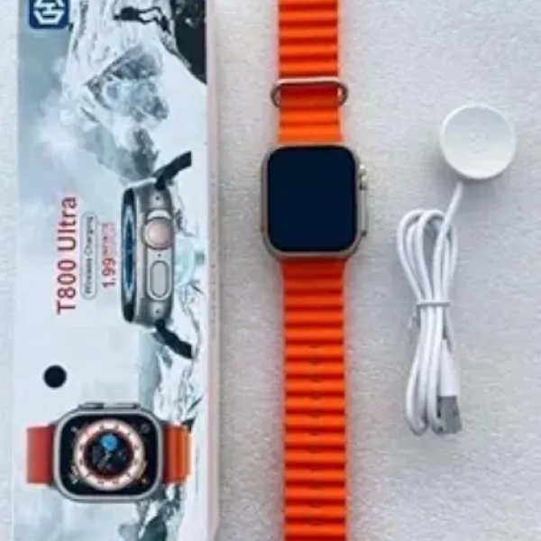 T800 Ultra Smart Watch with Beautiful Strap, Bluetooth Calling Smart Watch, 1.99" Touch Display with Fitness & Outdoor, Health & Medical Tracker, 8 Unique UI Interactions (Orange)