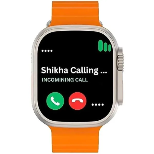 T800 Ultra Smart Watch with Beautiful Strap, Bluetooth Calling Smart Watch, 1.99" Touch Display with Fitness & Outdoor, Health & Medical Tracker, 8 Unique UI Interactions (Orange)