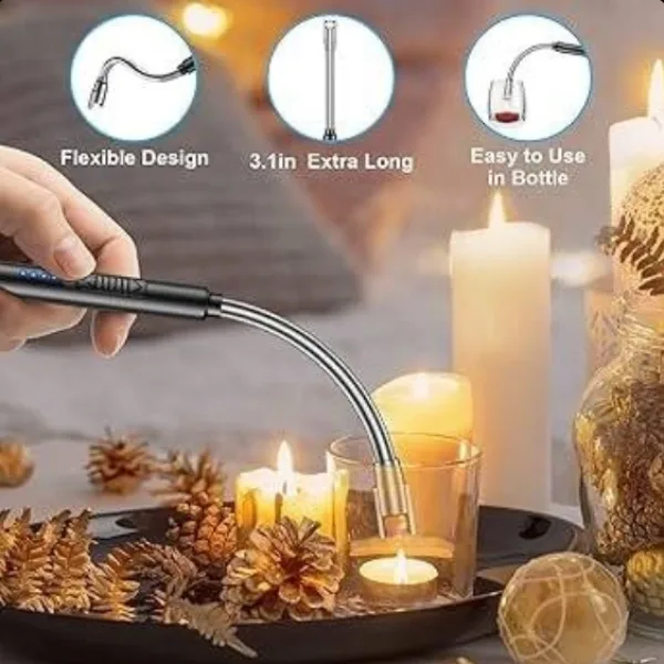 Windproof USB Electric Kitchen Gas Lighter Flexible Neck