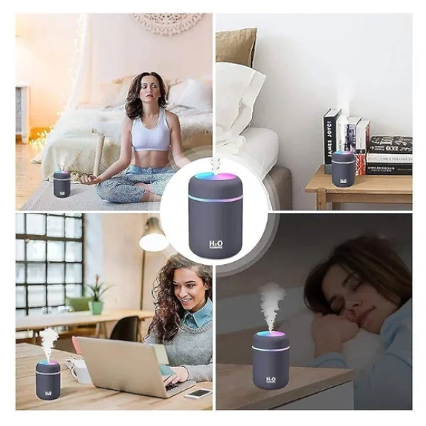 Colorful Cool Mini Humidifier, Essential Oil Diffuser, Aroma Essential USB Personal Desktop Humidifier for Car, Office Room, Bedroom etc,2 Adjustable Mist Modes