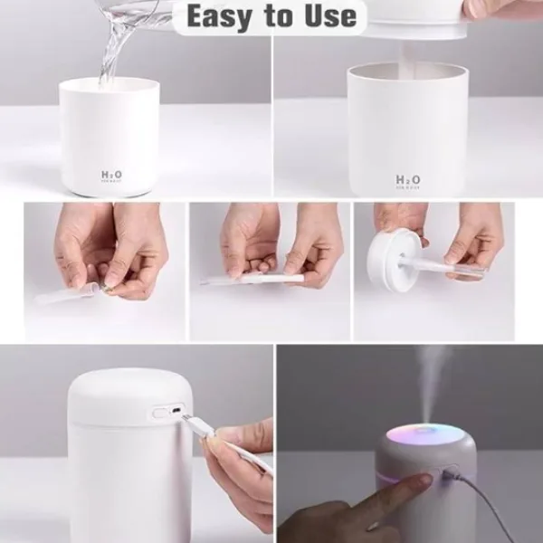 Colorful Cool Mini Humidifier, Essential Oil Diffuser, Aroma Essential USB Personal Desktop Humidifier for Car, Office Room, Bedroom etc,2 Adjustable Mist Modes
