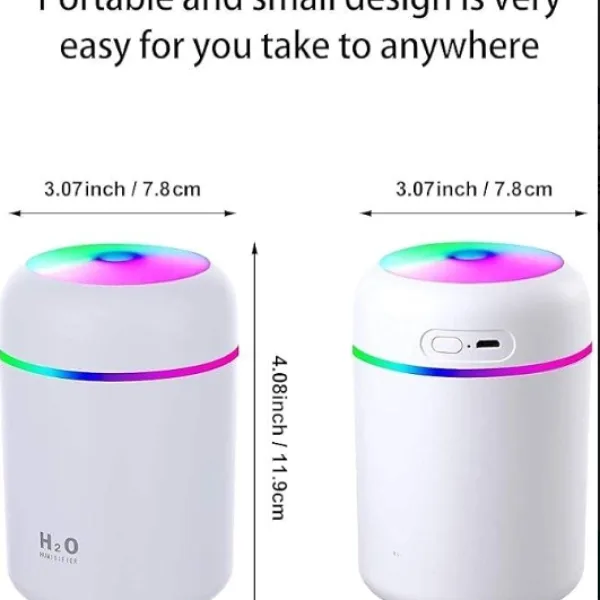 Colorful Cool Mini Humidifier, Essential Oil Diffuser, Aroma Essential USB Personal Desktop Humidifier for Car, Office Room, Bedroom etc,2 Adjustable Mist Modes