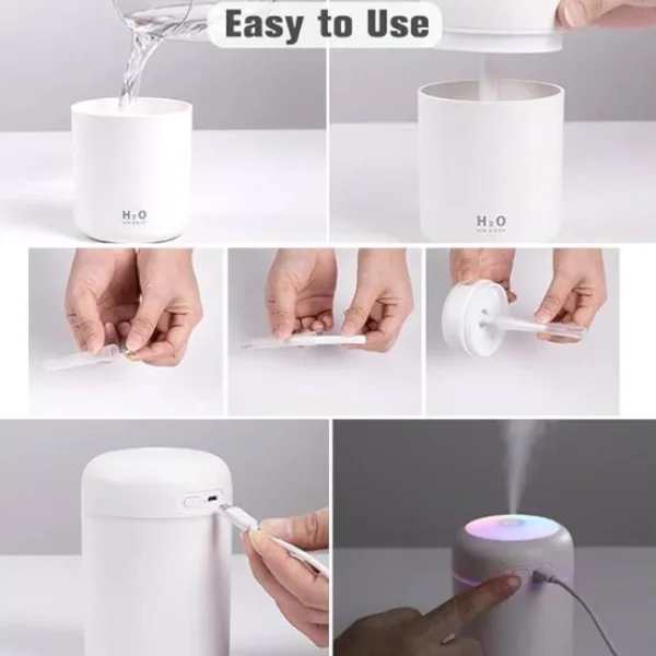 Colorful Cool Mini Humidifier, Essential Oil Diffuser, Aroma Essential USB Personal Desktop Humidifier for Car, Office Room, Bedroom etc,2 Adjustable Mist Modes