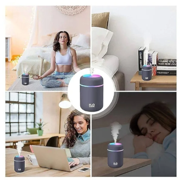 Colorful Cool Mini Humidifier, Essential Oil Diffuser, Aroma Essential USB Personal Desktop Humidifier for Car, Office Room, Bedroom etc,2 Adjustable Mist Modes