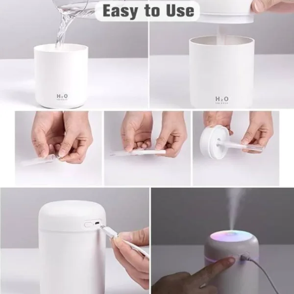 Colorful Cool Mini Humidifier, Essential Oil Diffuser, Aroma Essential USB Personal Desktop Humidifier for Car, Office Room, Bedroom etc,2 Adjustable Mist Modes
