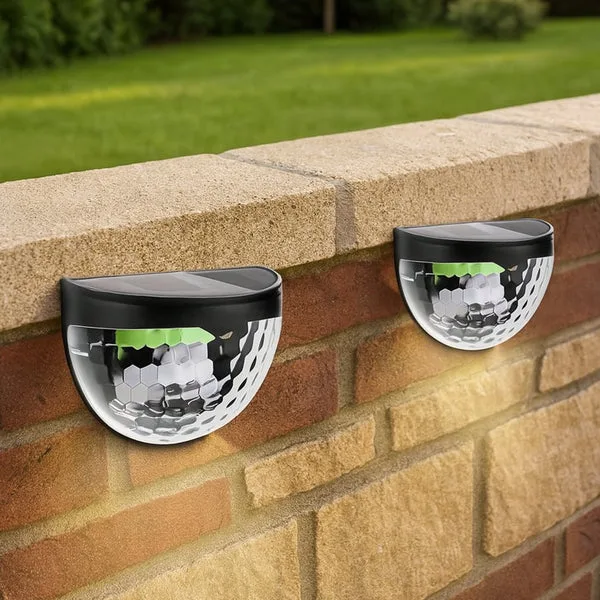 Solar Powered Wall Mount Fence Light Honeycomb Shade Set of 2