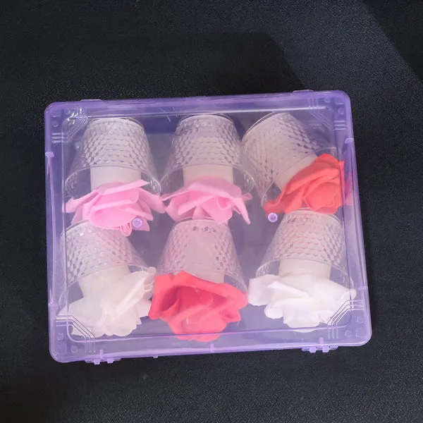 LED Rose Flower Flameless Tealight Candles Set of 6