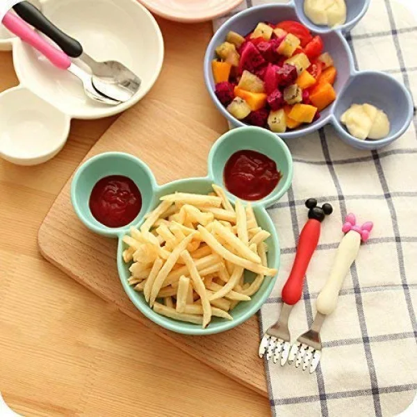 Mickey Shape Kids Sectioned Snack Plate