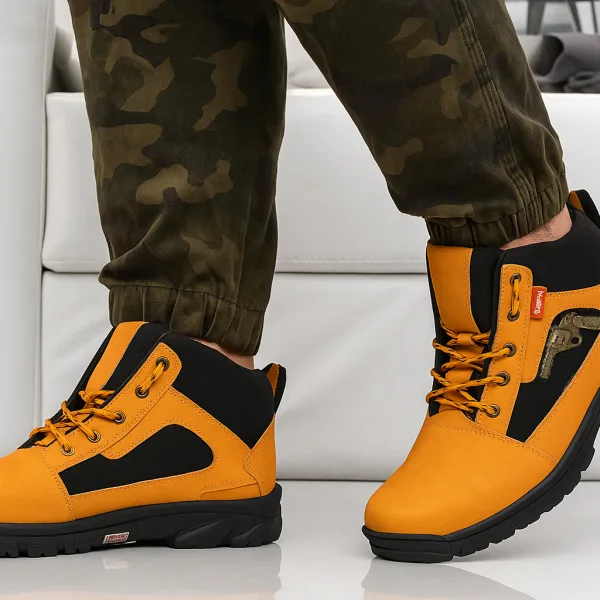 Latest Fabulous Men’s Tan Gun Boots | Premium Faux Leather Ankle Boots | Comfortable Slip-On Footwear for Men's & Boys