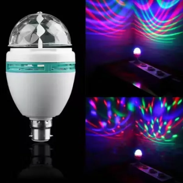360 Degree Rotating LED Disco Bulb for Party Decoration
