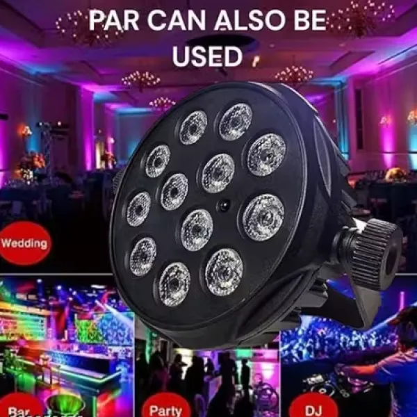 RGB Stage PAR DJ Light With Remote UV 6 In 1 Color Party Lighting