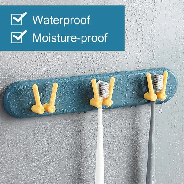 Plastic Wall Mounted Toothbrush Holder Bathroom Organizer Shelf