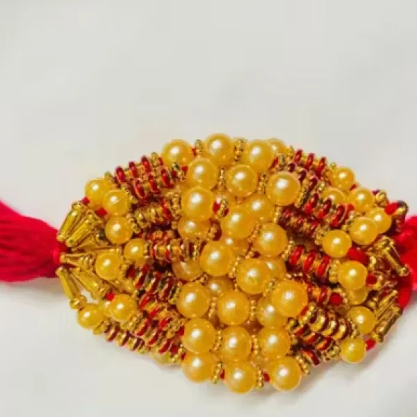 LIGHT 12 pice combo rakhi Golden white red gold beautiful rakhi with roli and chawal Bhaiya bhabi rakhi bhai, bro, brother Pack of 12