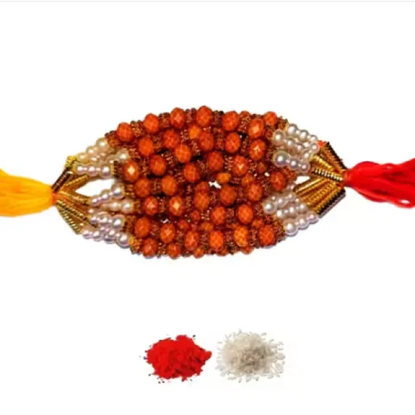 LIGHT 12 pice combo rakhi Golden Brown Rudraksh Rakhi beautiful rakhi with roli and chawal Bhaiya bhabi rakhi bhai, bro, brother Pack of 12