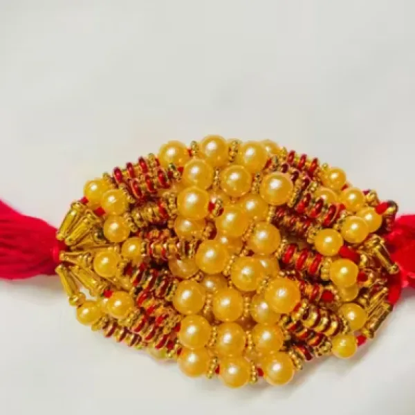 LIGHT 12 pice combo rakhi Golden white red gold beautiful rakhi with roli and chawal Bhaiya bhabi rakhi bhai, bro, brother Pack of 12 PICE