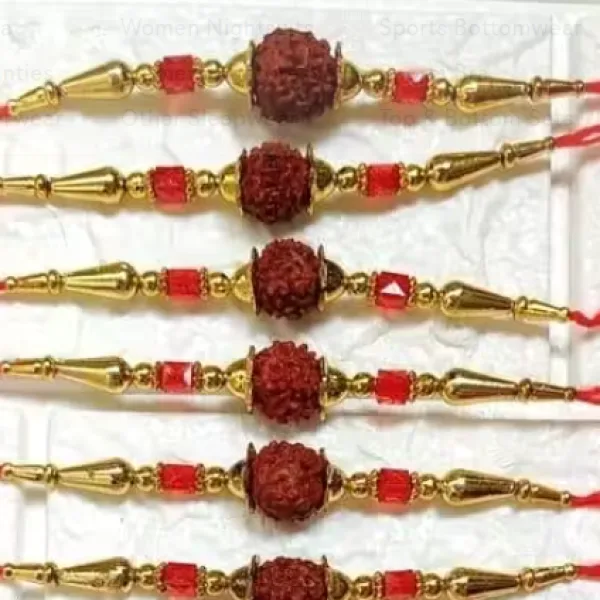 LIGHT 12 PICE RUDRAKSH RAKHI FOR BHAIYA BHABI BHAI BRO FANCY RAKHI PACK OF 12