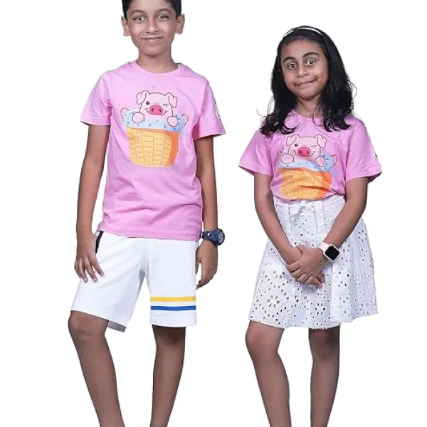KUCHU Unisex Kids T-Shirt | Super Combed Cotton-Modal Fabric – Softer & Breathable Ultra-Soft, Lightweight Material | Unique Digital Print | Casual Wear for Boys & Girls
