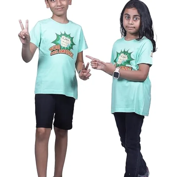 Unisex Kids Cotton Modal T Shirt Soft Breathable Casual Wear