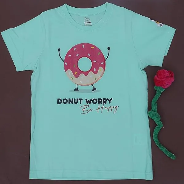 Unisex Tshirt | Made of Super Combed Cotton-Modal Natural Fiber Better Than 100% Cotton| Soft & Breathable Fabric| Unique Digitally Printed Design |Vibrant Colour | Donut_Worry