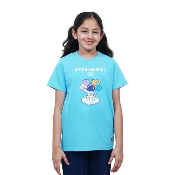 Unisex Kids’ T-Shirt – Astro Naughty Cartoon Digital Print | Soft Cotton-Modal Blend | Breathable, Comfortable & Stylish Wear for Boys & Girls