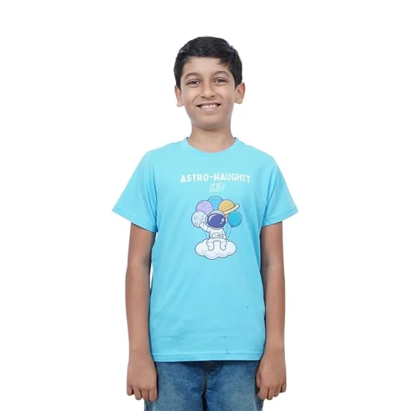 Unisex Kids’ T-Shirt – Astro Naughty Cartoon Digital Print | Soft Cotton-Modal Blend | Breathable, Comfortable & Stylish Wear for Boys & Girls